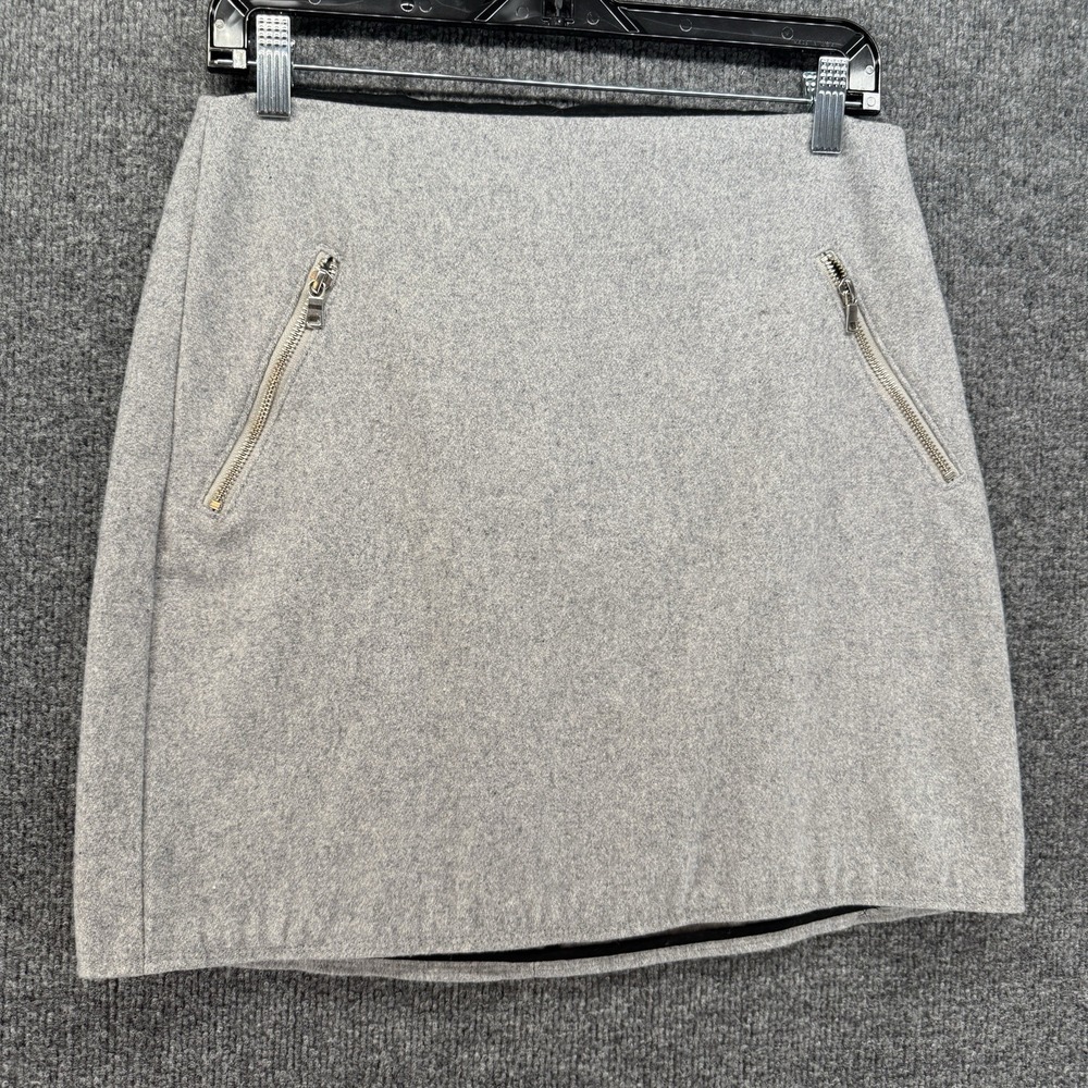 GAP Skirt Womens 4 Tall Gray Wool Blend Straight Old Money Quiet Luxury Preppy